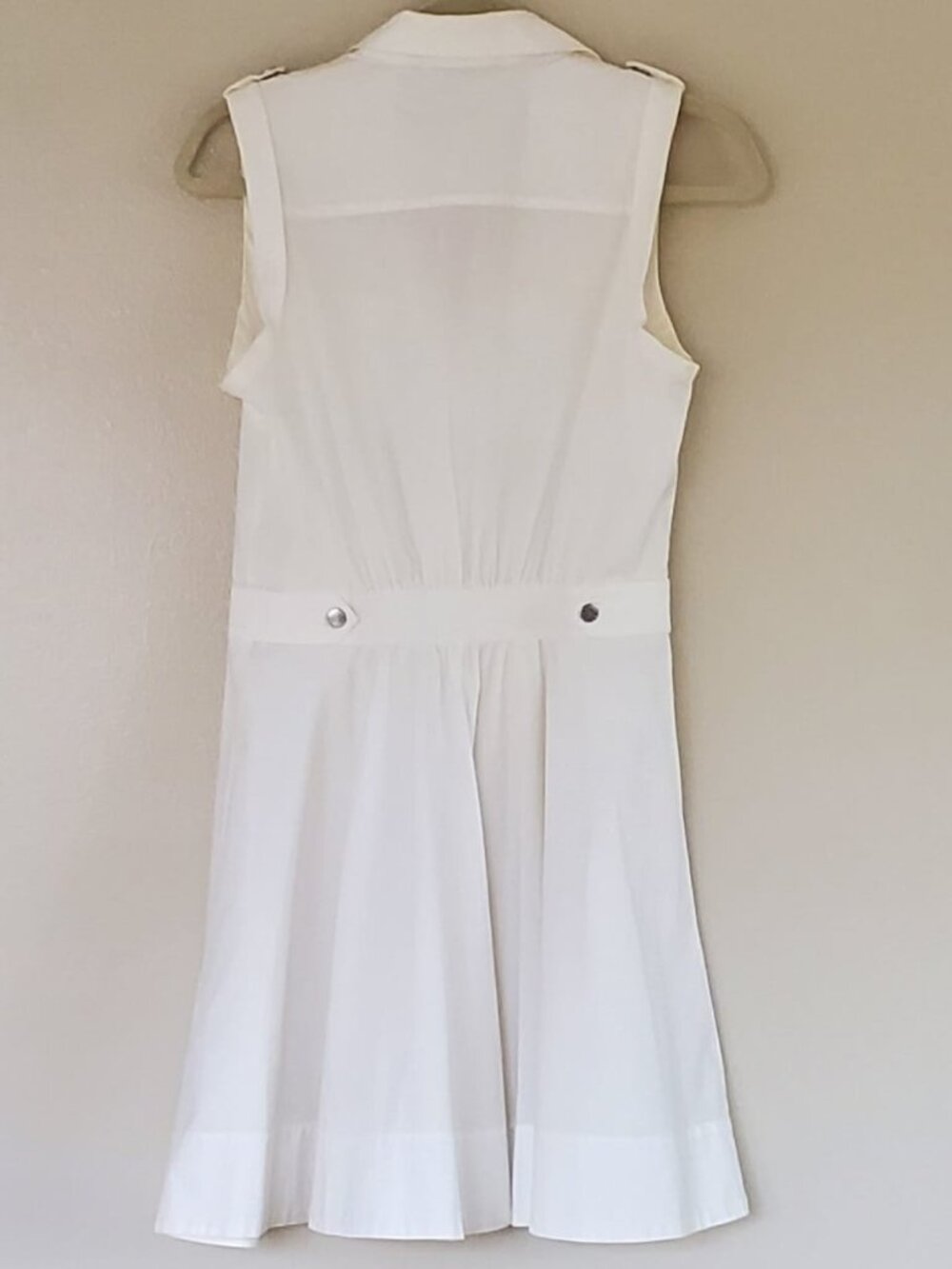 Armani Exchange White Cotton Fit & Flare Shirt Dress, 6 - Picture 11 of 14